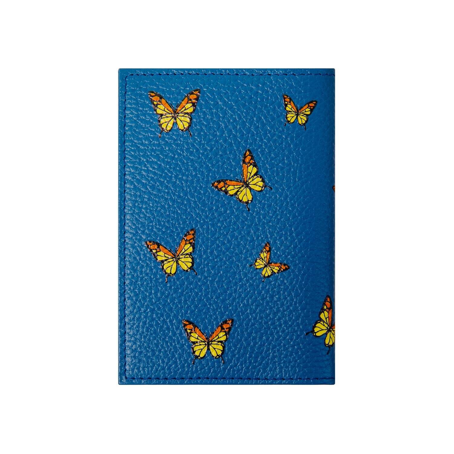 Обложка на паспорт "Butterfly" blue